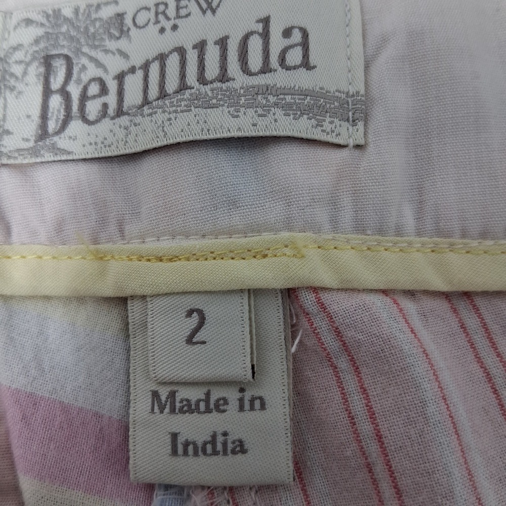 J.Crew Vintage Madras Plaid Patchwork Bermuda Shorts Wmns Pastel Sz 2 EUC Preppy - Picture 4 of 16